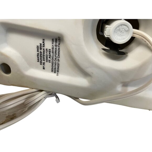 Vintage Santa Ines Lighted Mission Church California 8" x 9" x 6" - Picture 4 of 5